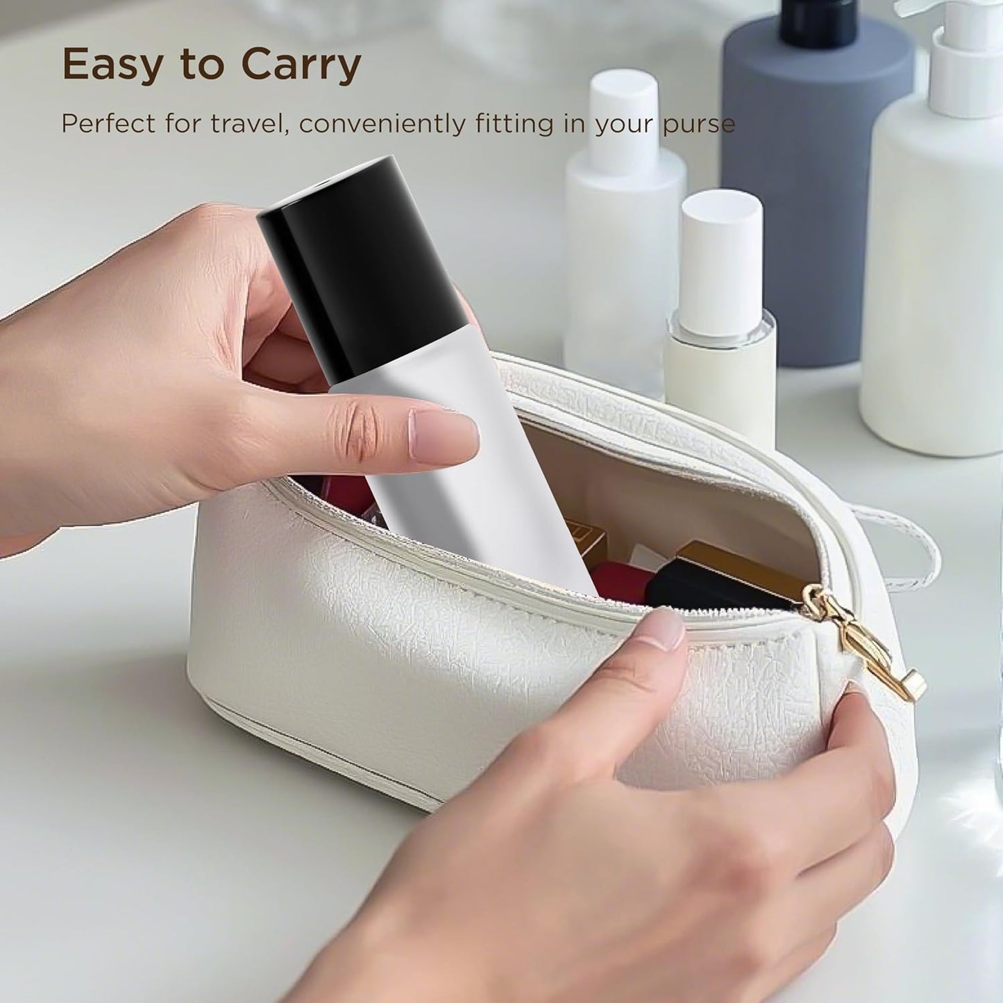 Essential Oil Roller Bottles, 2PCS (50ml/30ml) Thick Glass Perfume Roller Bottles with Funnel and Dropper Glass Empty Bottles Beauty and Personal Care Tools for Fragrance (White, 50ML)