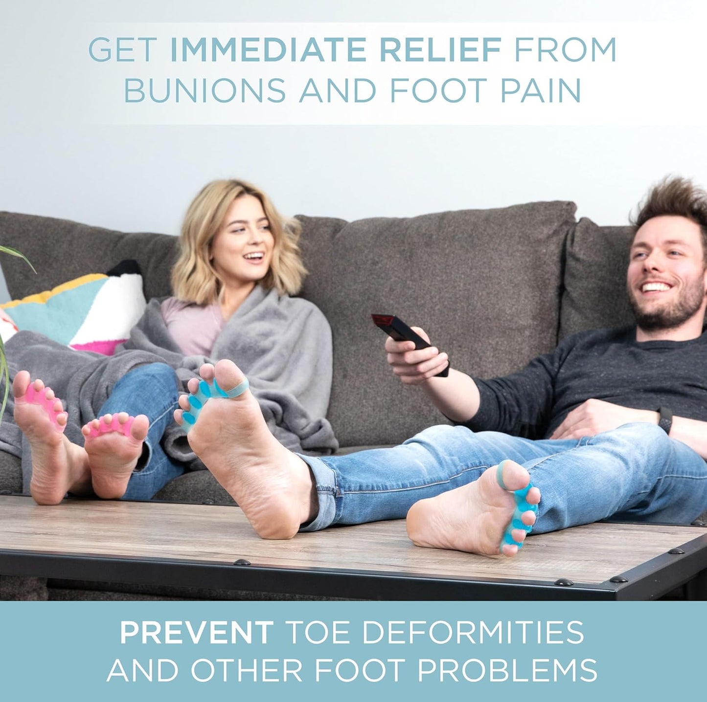 Mind Bodhi Toe Separators/Toe Spacers - For Men and Women - Correcting Bunions and Restoring Toes to Their Original Shape - Large Size – Blue