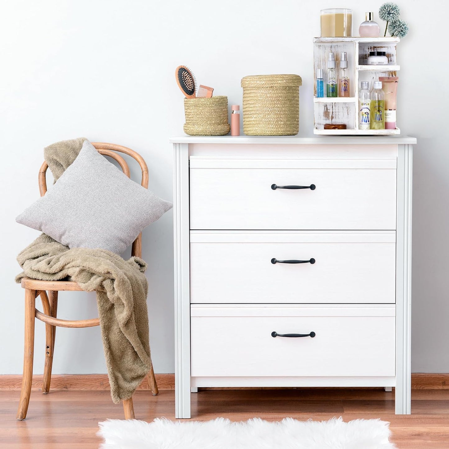 Sorbus 360° Makeup Organizer - Grey Rustic Wood Storage Carousel for Cosmetics, Make Up, Skin Care Organizer - Rotating Makeup Organizer for Vanity, Bathroom Storage, Bedroom, Kitchen, Desk, Dorm