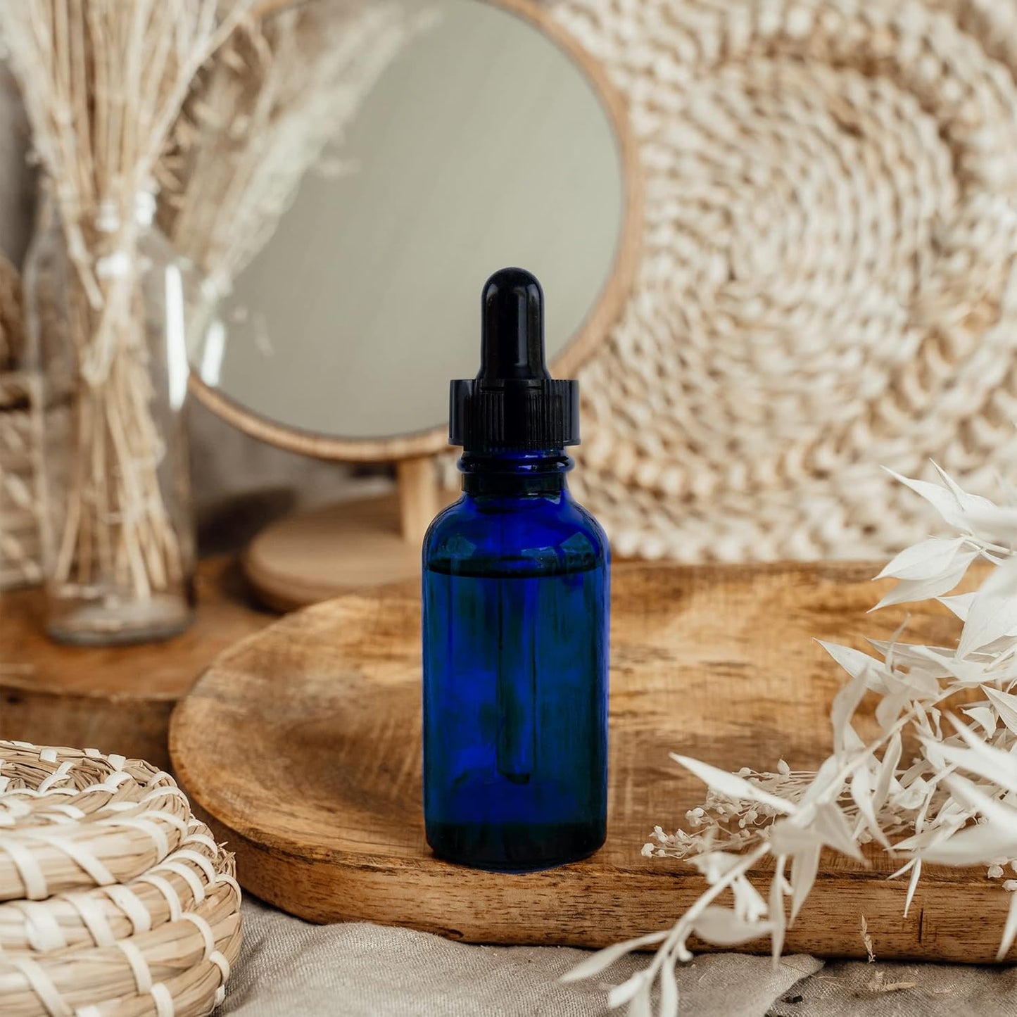 Super Z Outlet 1oz Glass Bottles with Glass Eye Dropper Dispenser for Essential Oils, Kitchen Tools, Chemistry Lab Chemicals, Colognes & Perfumes (6 Pack) (Cobalt Blue) (Blue)