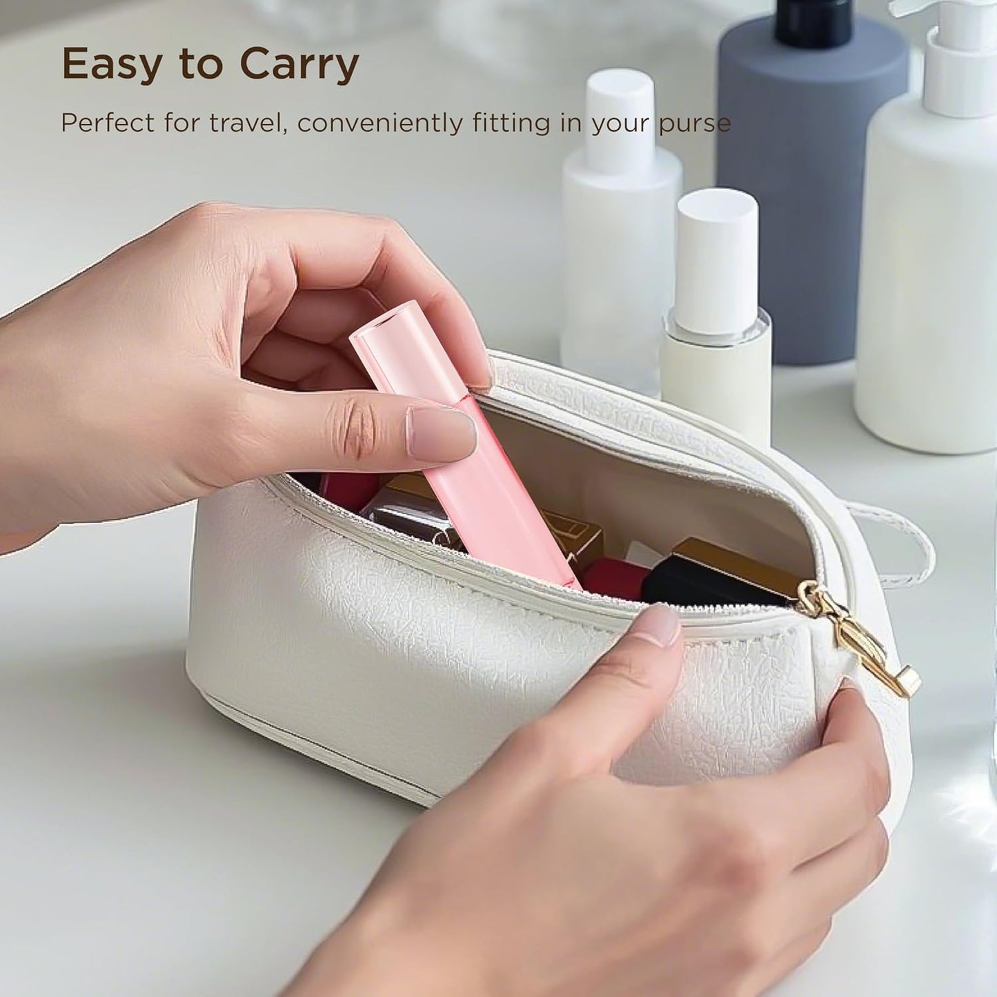 Essential Oil Roller Bottles, 4PCS (10ml & 5ml) Glass Perfume Roller Bottles with Funnel Opener and Dropper Beauty and Personal Care Tools (Pink, 4 Packs)