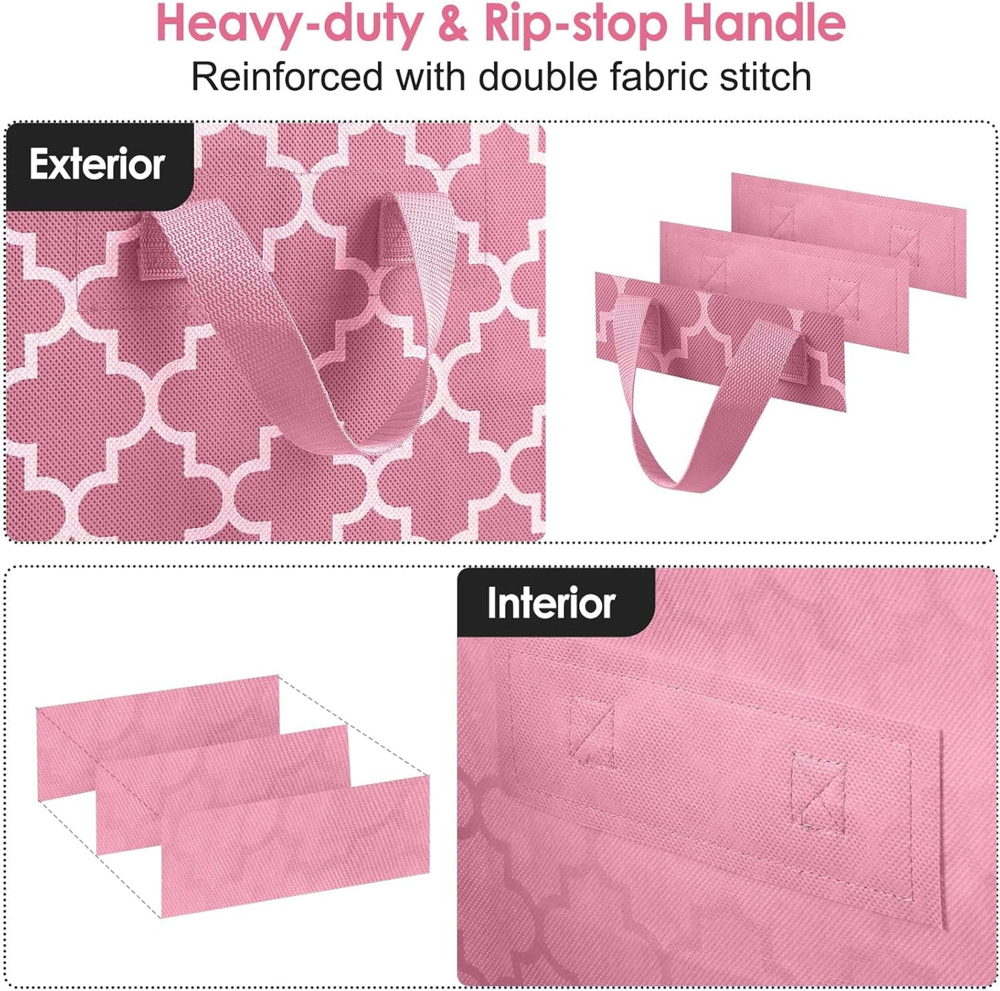 WISELIFE Storage Bags 2 Pack/100L Large Blanket Clothes Organization and Storage Containers for Comforters,Bedding, Foldable Organizer with Reinforced Handle, Clear Window, Sturdy Zippers,Pink