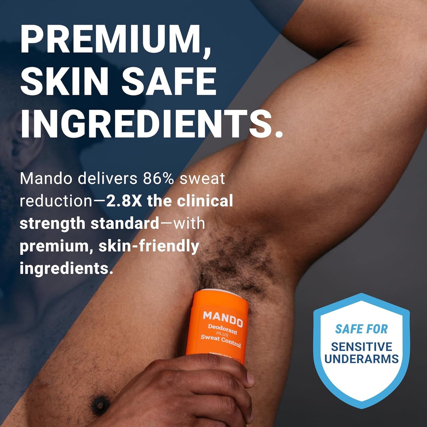 Mando Antiperspirant Deodorant Sweat and Odor Control for Men – Extra Strength Smooth Solid Stick – 72 Hour Performance – Baking Soda Free, Skin Safe – 2.6 oz – Bourbon Leather – Pack of 2