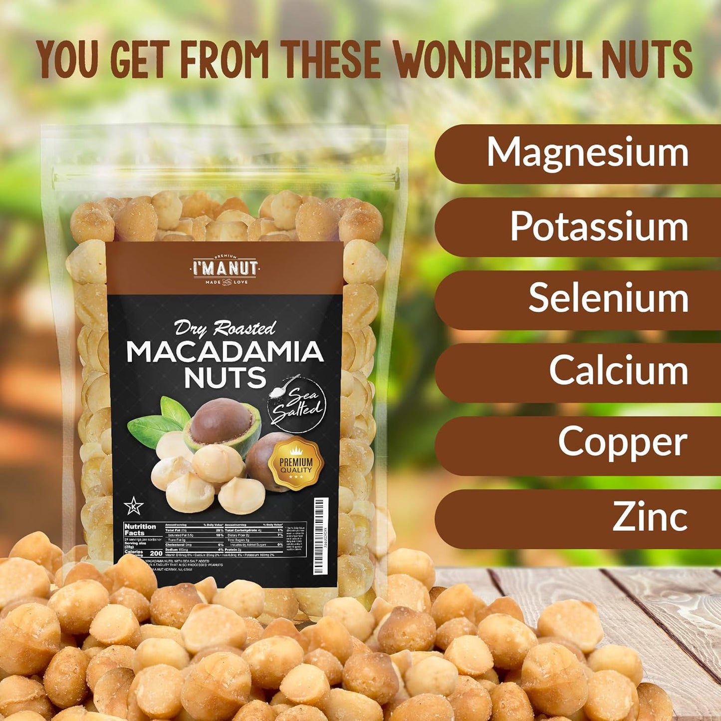 Oven Roasted Macadamia Nuts with Sea Salt- 48 oz (3 lb) Batch Tested Peanut & Gluten Free | No Oil | No PPO | Fancy Whole | Made from Natural Macadamia Nuts