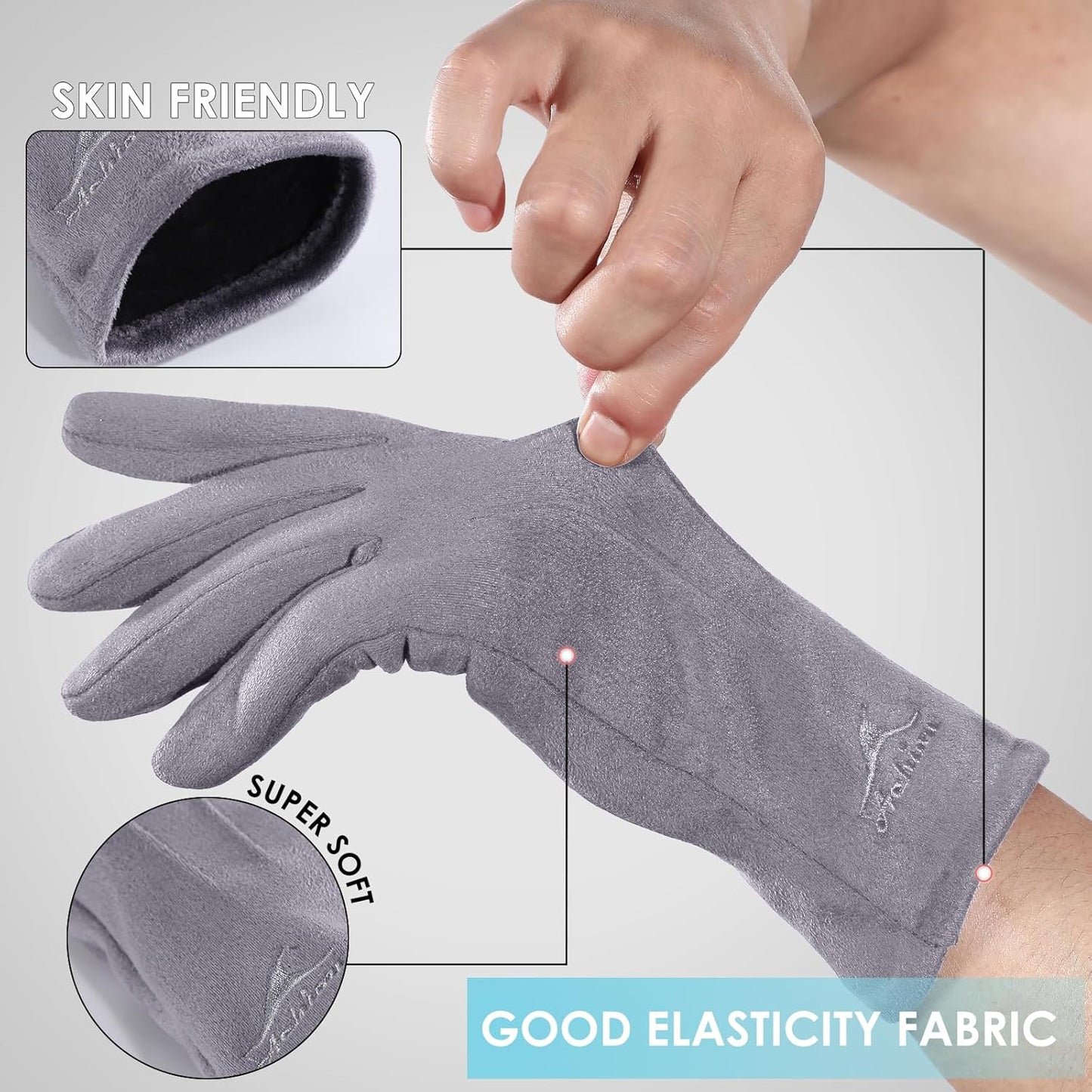 Achiou Women Winter Touchscreen Gloves Soft Comfortable Thermal Elastic Stretch Texting Glove for Traveling, Cycling, Running