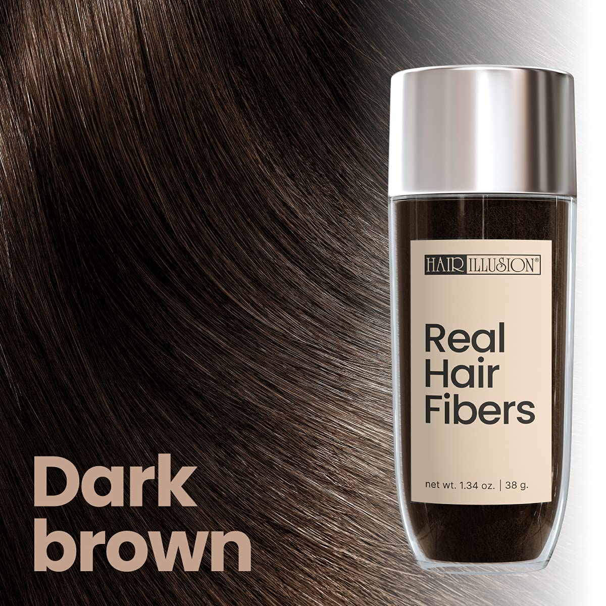 Hair Illusion Combo Kit - Hold Spray, 38g Hair Fiber Bottle, Applicator & Hairline Optimizer (Brown)