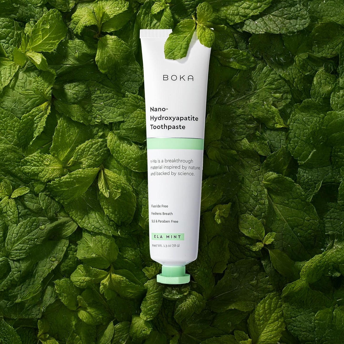 Boka Fluoride Free Toothpaste, Nano Hydroxyapatite Toothpaste, Appropriate for Sensitive Teeth - for Adult, Kids Oral Care - Ela Mint Flavor, 1.3 Fl Oz 2Pk US Manufactured