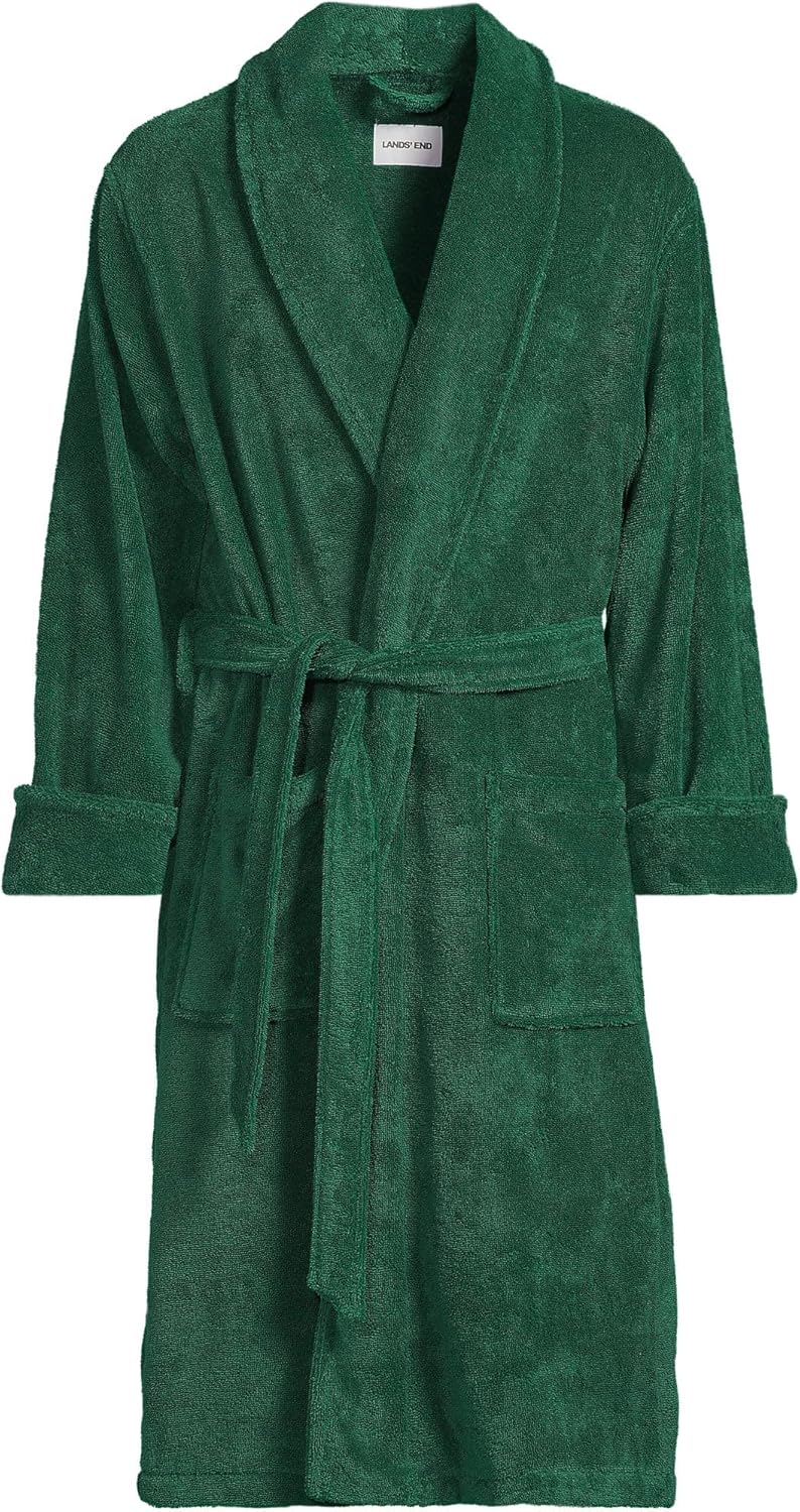 Lands' End Men's Calf Length Turkish Cotton Terry Bathrobe