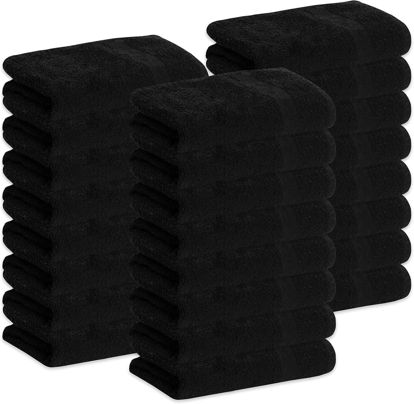 GREEN LIFESTYLE 24 Pack Black Pack Hand Towels 16 x 27 Premium Spa Quality, Super Soft and Absorbent for Gym, Pool, Spa, Salon and Home