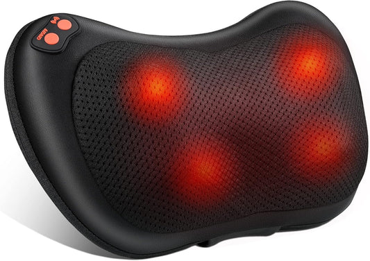 Brelley Neck and Back Massager with Heat Electric Shiatsu Deep Tissue Kneading Massage for Neck, Back, Shoulders, and Legs