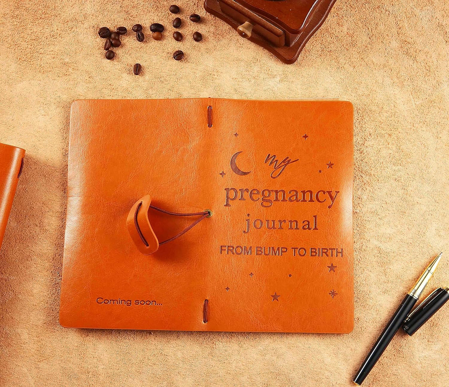 FYSIA My Pregnancy Journal-Pregnancy Announcement Gift-Expectant Mother Gift-Mom to Be-Pregnancy Record Book-Refillable Photo Diary Notebook-Coming Soon-New Mommy New Mom Gift
